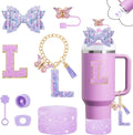 Axyaa Cup Set: Straw Topper, Boot, Stoppers, Handle Charms, Sticker for 30oz 40oz Tumbler