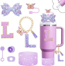 Axyaa Cup Set: Straw Topper, Boot, Stoppers, Handle Charms, Sticker for 30oz 40oz Tumbler