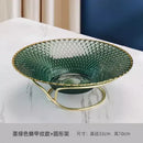 Axyaa Glass Fruit Tray - Coffee Table Decor, Office Snack Tray