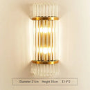 Axyaa Crystal Wall Lamp: Golden Modern Indoor LED Sconce for Bedroom, Living Room, Bathroom