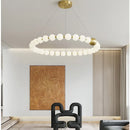 Axyaa White Acrylic Nordic Chandelier Pendant Ball Lamp for Dinning Decor