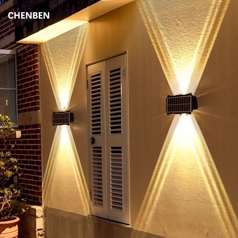 Axyaa Solar LED Outdoor Wall Lamps Illuminate Balcony Garden Decor