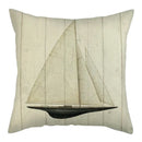 Marine Ship Print Linen Cushion Cover for Home Sofa Decor by Axyaa