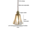 Axyaa Pumpkin Shell LED Pendant Light Fixture with White Glass Hanging Lamp