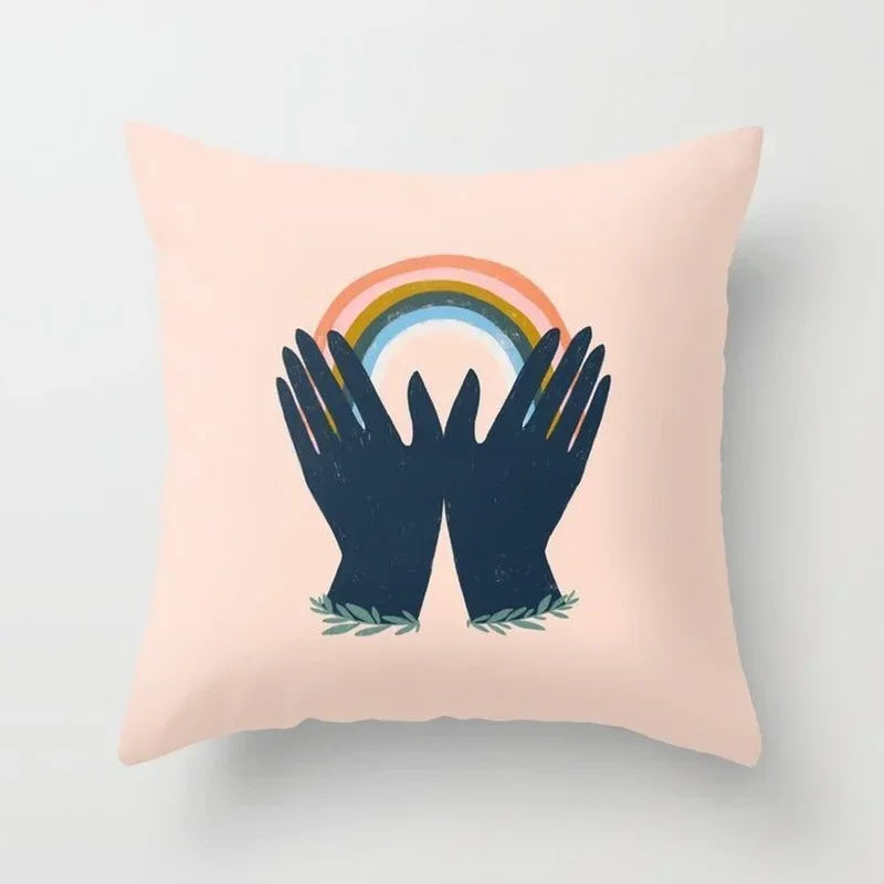 Axyaa Abstract Oil Painting Cushion Covers – Modern Art Home Decor Pillow
