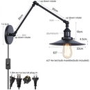 Axyaa Rustic Vintage LED Wall Lamps Pull Chain Switch for Stair Light Fixtures