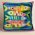 Colorful Fish Pattern Pillow Cover by Axyaa - Sofa Bedroom Car Cushion Cover