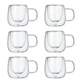 Axyaa Double-Walled Glass Coffee Cups Set for Christmas Gathering