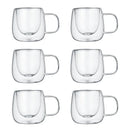 Axyaa Double-Walled Glass Coffee Cups Set for Christmas Gathering