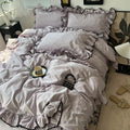 Axyaa Summer Ice Silk Lace Four-Piece Bedding Set - Korean Style