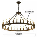 Axyaa Industrial Black Round Iron Chandelier for Living Room & Cafe