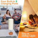 Axyaa Rechargeable LED Touch Control Table Lamp with Dual USB-C and Dual USB Ports