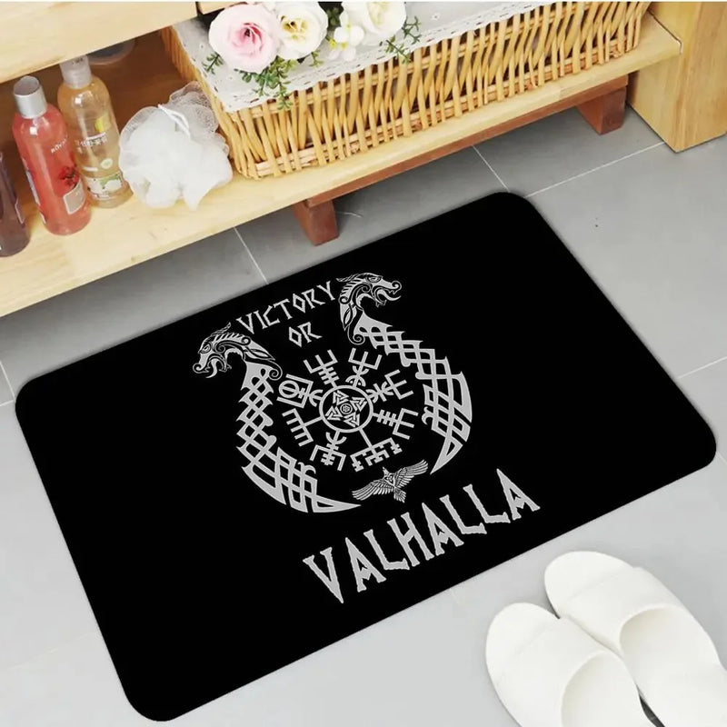 Axyaa Viking Pattern Symbol Floor Mat for Home Decoration