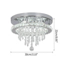 Axyaa Crystal Chrome LED Ceiling Chandelier Light with Remote Control