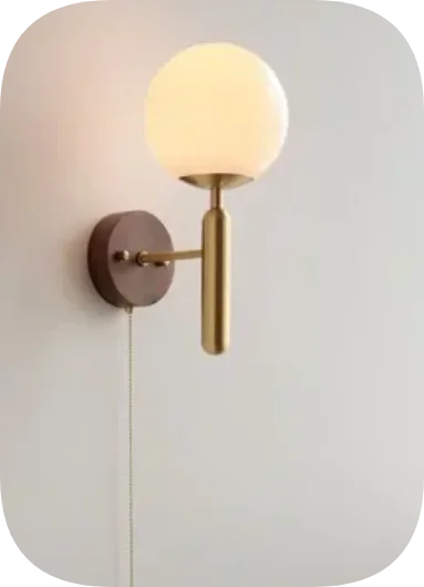 Axyaa Ceramic LED Wall Sconce with Pull Chain Switch