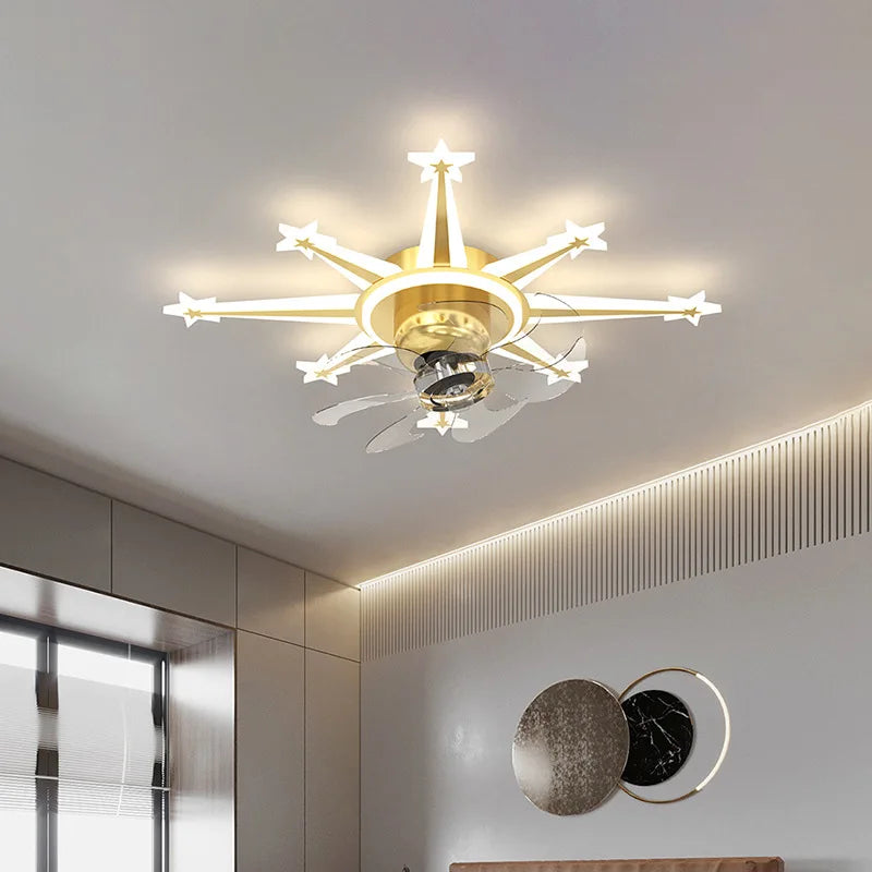 Axyaa 2024 Modern Chandelier Ceiling Fan for Home Decor Lighting