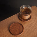 Axyaa Walnut Wooden Coaster Set - Heat Resistant Cup Mats for Kitchen Décor