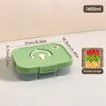 Axyaa Divided Bento Lunch Box - Transparent, Leak-proof, Microwave Safe
