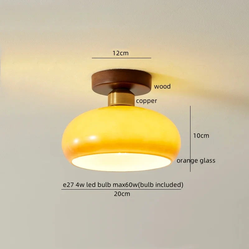 Axyaa Cream LED Ceiling Lamp Halloween Decor Cotton Nordic Lights Fixtures