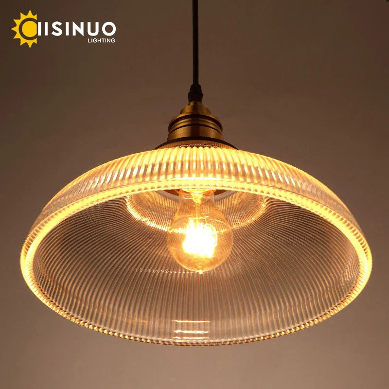 Axyaa Amber Glass Pendant Lights for Living Room, LED E27 Loft Lighting