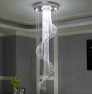 Axyaa Crystal Chandelier: Modern LED Spiral Pendant Light for Hotel Villa Decor