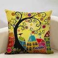 Axyaa Scenic Illustration Cushion Cover 45x45cm for Home Art Decoration