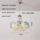 Axyaa Pink Glass Pearl Chandelier - Murano Style Vintage Living Room Light