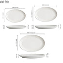 Axya Oval Fish Plate - Creative Ceramic Sushi Snack Dessert Dish