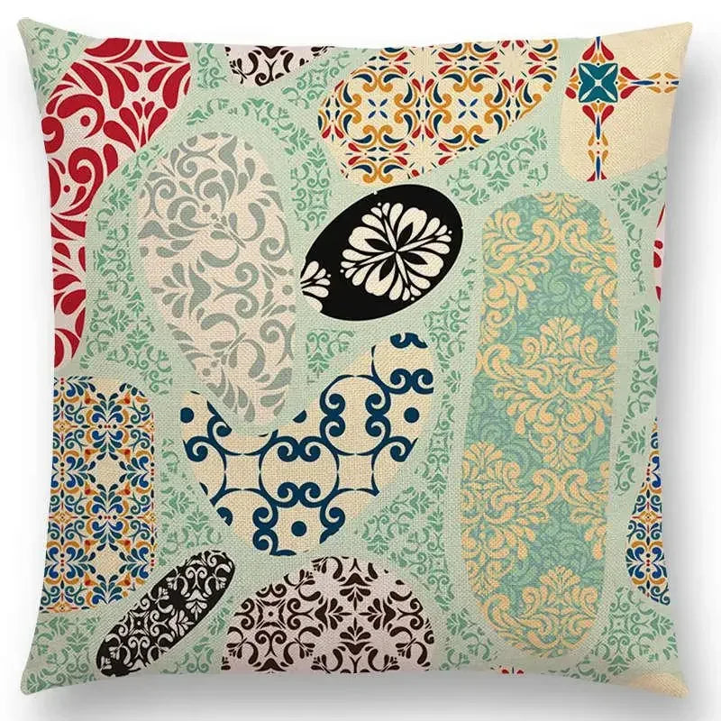 Axyaa Boho Paisley Floral Navajo Geometric Fantasy Pillowcase Suite.