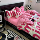 Axyaa Pink Korean Style Bedding Set - Twin to Queen Sizes