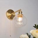 Axyaa Nordic LED Wall Light Fixture Clear Glass Rotating Bedside Lamp