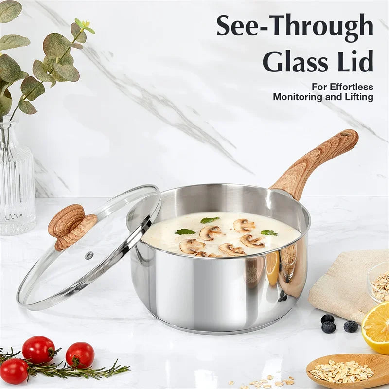 Axyaa Stainless Steel Saucepan with Bakelite Handle