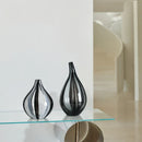Axyaa Glass Vase: Black White Ink High End Big Belly Small Mouth Home Decor