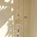 Axyaa Crystal Lotus Sun Catcher Chakra Rainbow Prism Home Decor