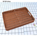 Axyaa Rattan Woven Fruit Tray, Storage Basket, Tea Tray, Picnic Snacks Organizer