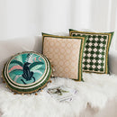 Axyaa Green Leaves Moss Print Velvet Cushion Cover 45x45cm for Home Decor