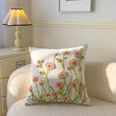 Axyaa Pastoral Flower Embroidery Pillowcase - Canvas Towel Sofa Cushion Cover