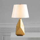 Axyaa Irregular Metal Bedside Desk Lamp with Fabric Lampshade for Home Decor