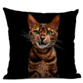Axyaa Cat Pattern Cushion Cover 45x45cm Linen Pillowcase for Home Sofa Art Decor