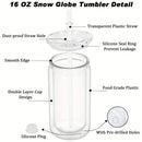 Axyaa 16oz Double Wall Plastic Straw Water Bottles Insulated DIY Drinkware Party Cup