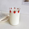 Axyaa Strawberry Glass Cup: 300ml Creative Cute Design With Straw