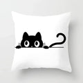 Axyaa Decorative Pillow Cover 45x45cm Polyester Square Black Cat Skull Design