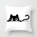 Axyaa Decorative Pillow Cover 45x45cm Polyester Square Black Cat Skull Design