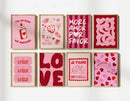 Axyaa Romantic Canvas Print: Pink & Red Valentine's Day Wall Art Poster