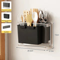 Axyaa Wall Mount Cutlery Holder Knife Chopstick Organizer Rack Kitchen Utensil Storage