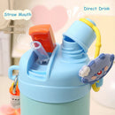 Axyaa Kids Stainless Steel Insulation Water Bottle with Straw - Double Drink Thermos Cup