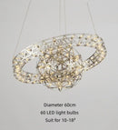 Axyaa Nordic Star Spark Chandelier, Stainless Steel LED Home Lighting