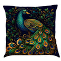 Axyaa Nordic Peacock Oil Painting Cushion Cover for Stylish Home Decor