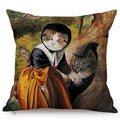 Axyaa Cat Portrait Nordic Art Pillow Cover
