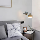 Axyaa Chrome Brown Wood Wall Light for Reading Study Bedroom, E27 Bulb